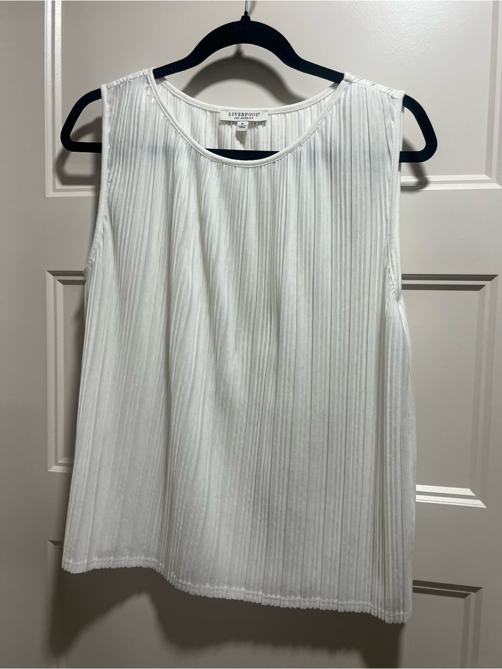 Liverpool White Pleated Sleeveless Camisole